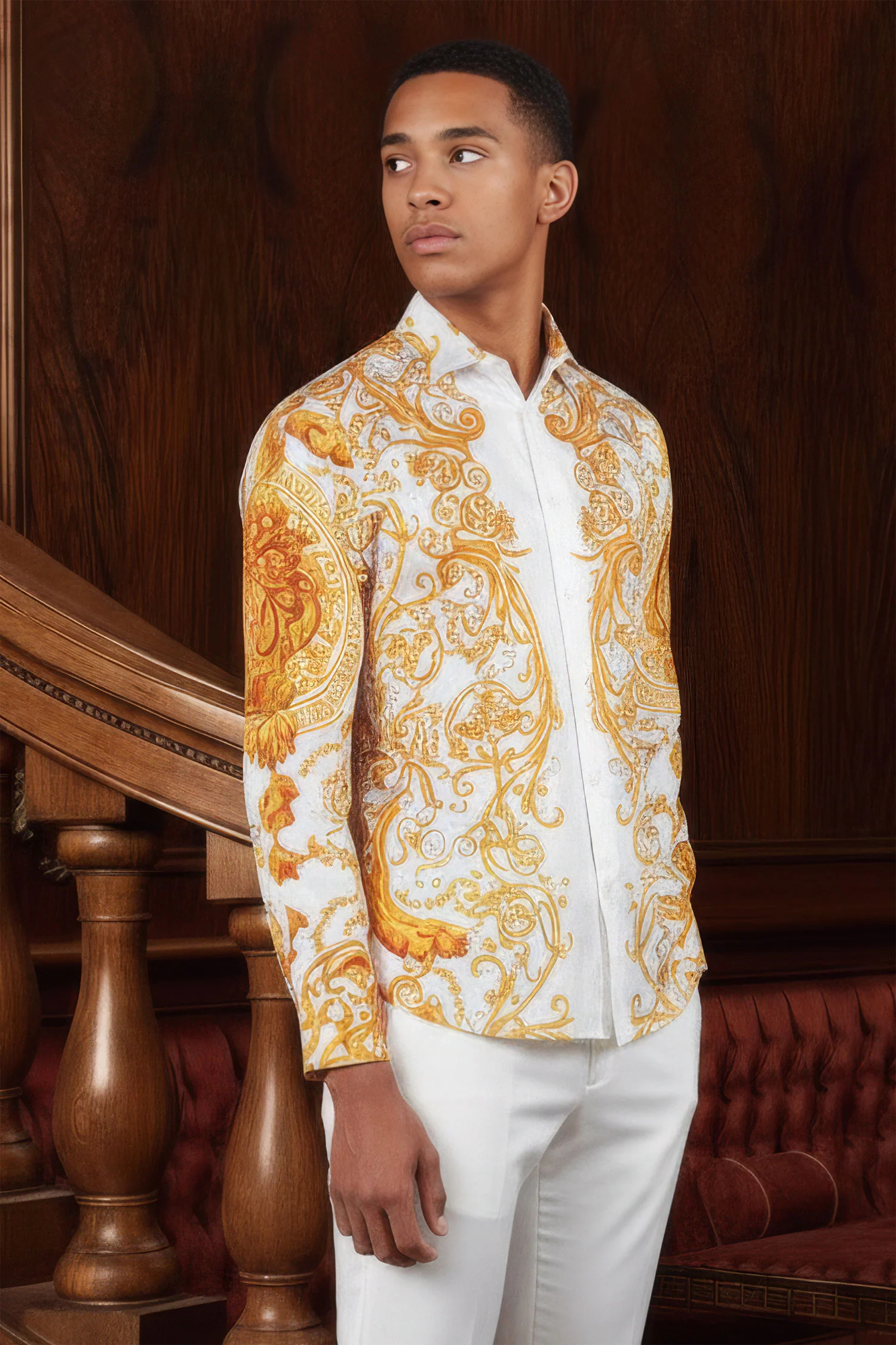 Andre Baroque Rhinestone Long Sleeve Shirt - Image 3