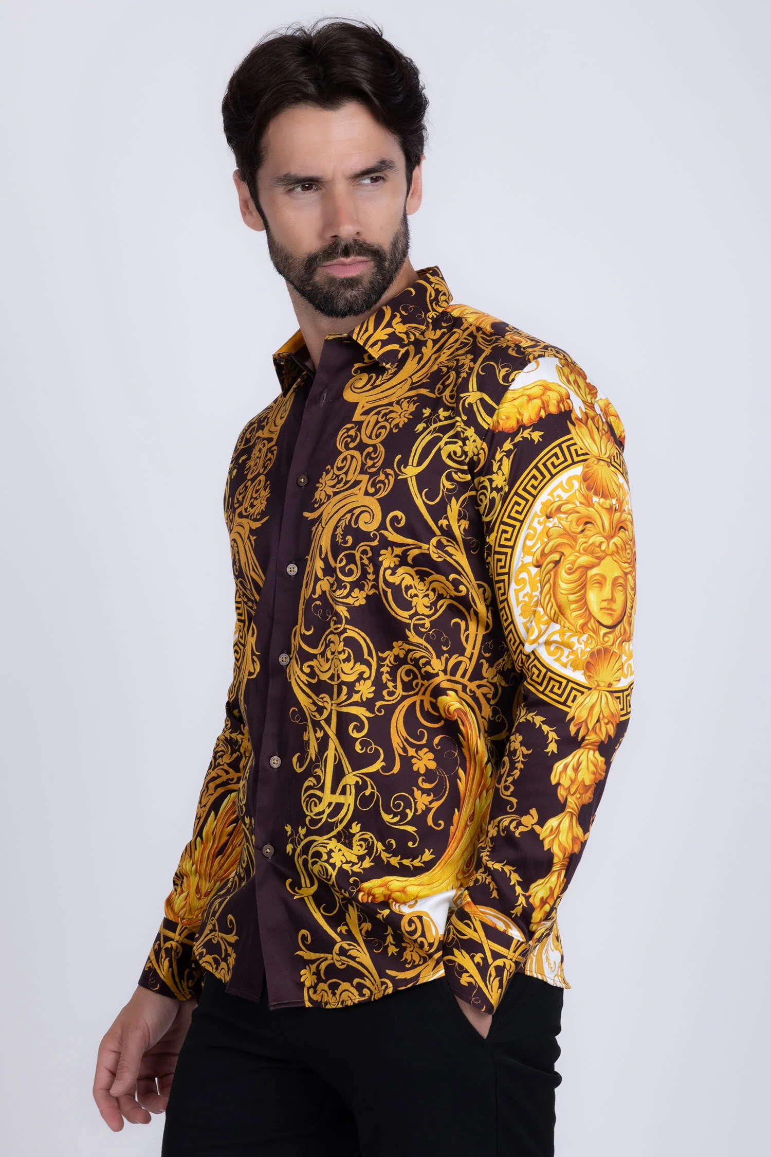 Andre Baroque Rhinestone Long Sleeve Shirt - Image 9