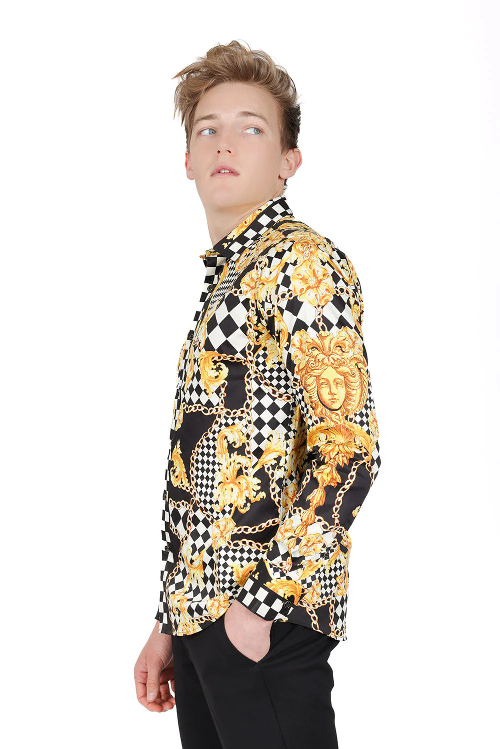 Baroque Checker Long Sleeve Shirt - Image 4