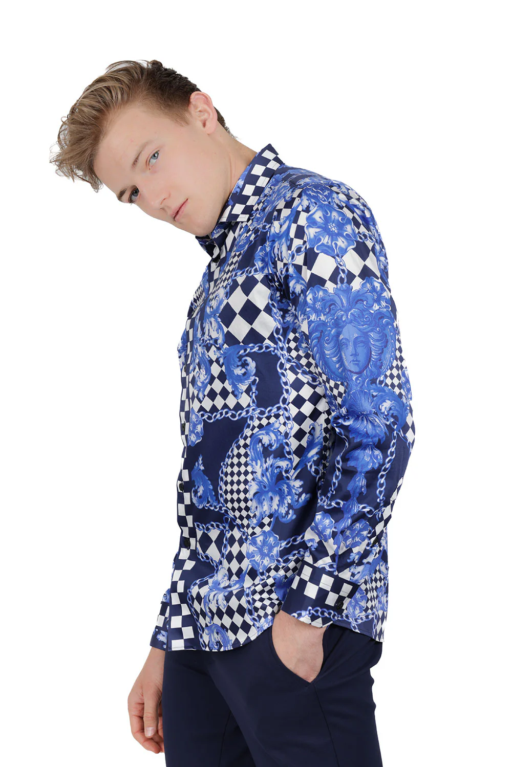 Baroque Checker Long Sleeve Shirt - Image 7