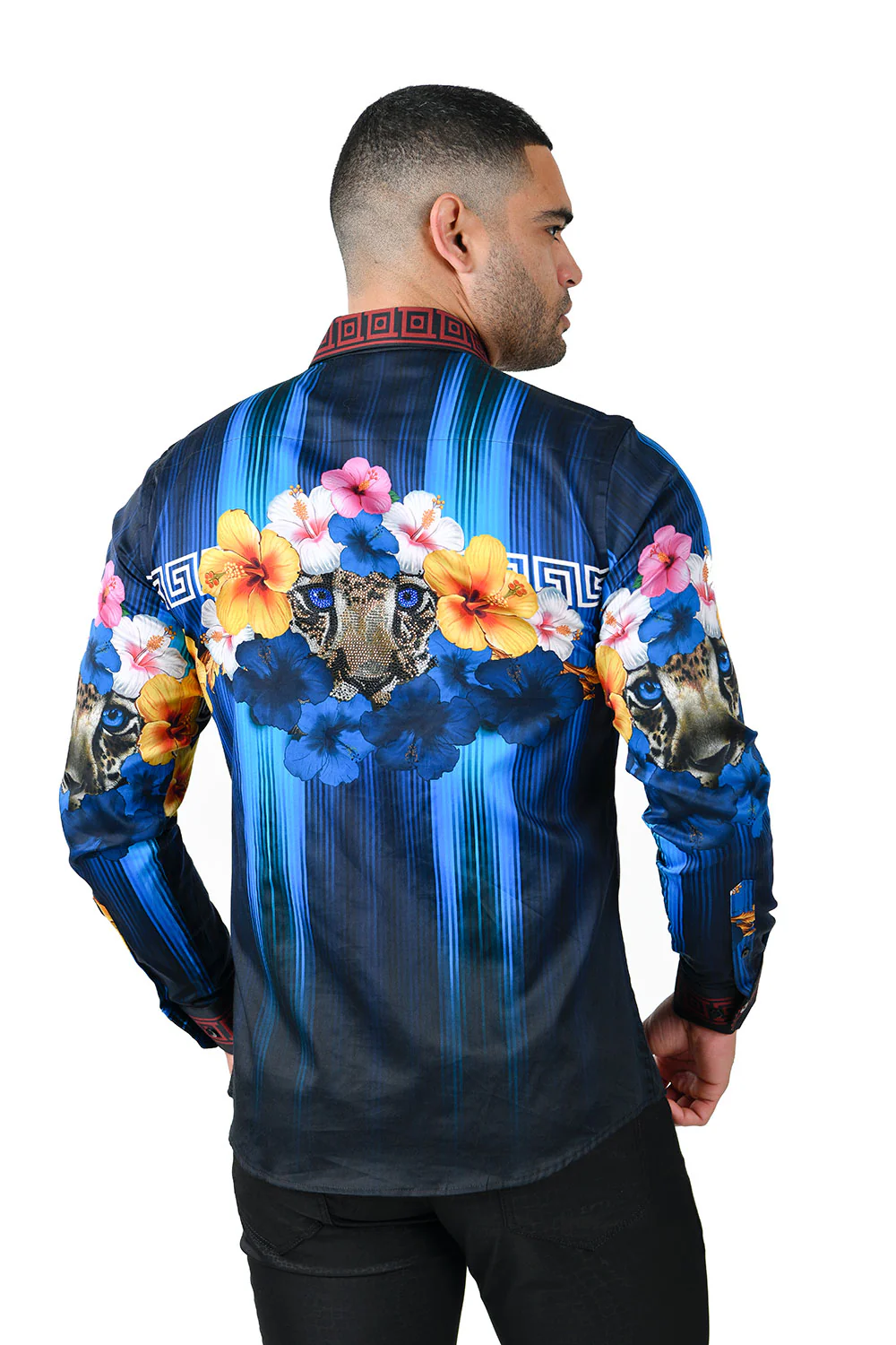 Greca Hibiscus Rhinestone Long Sleeve Shirt - Image 12