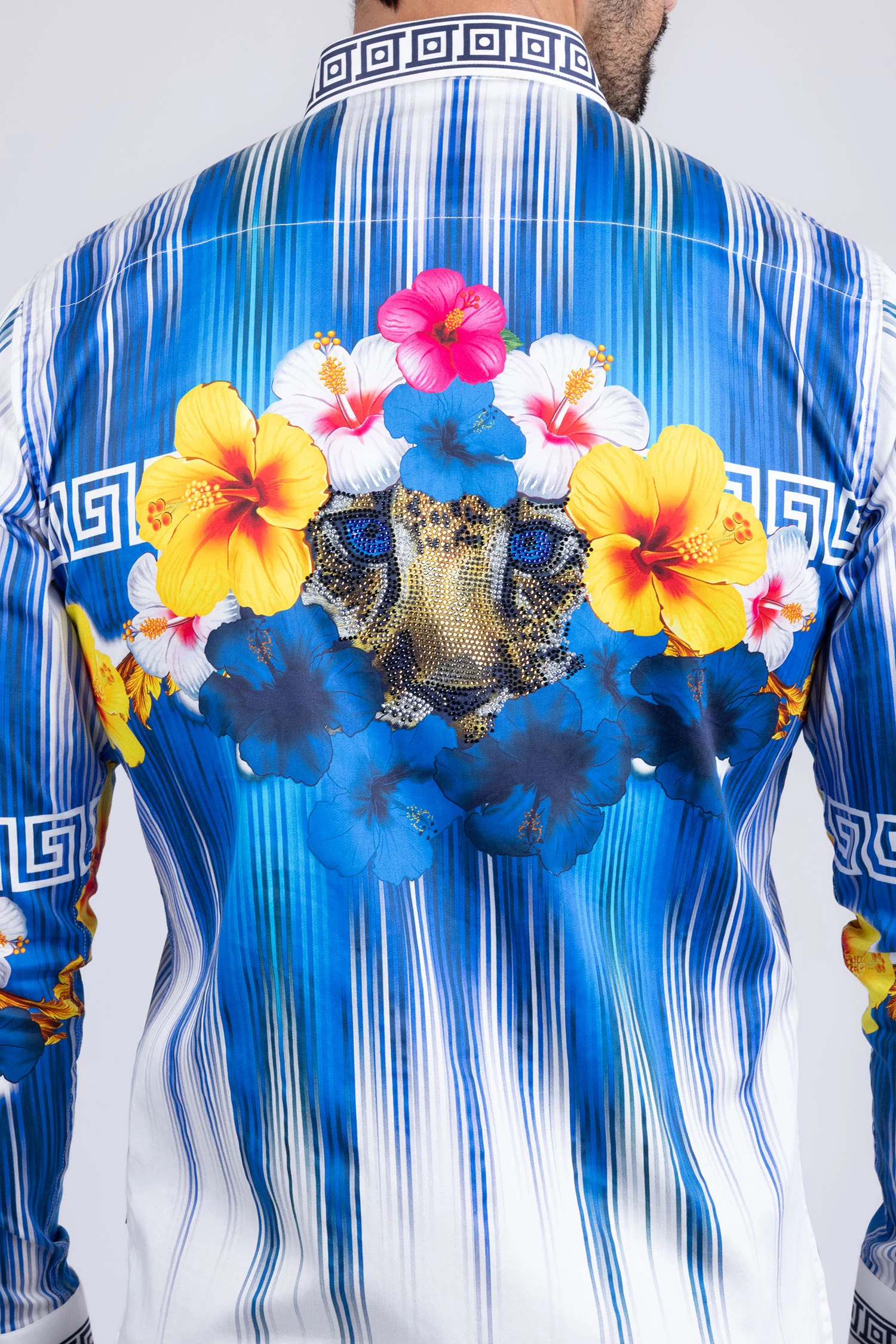 Greca Hibiscus Rhinestone Long Sleeve Shirt - Image 5