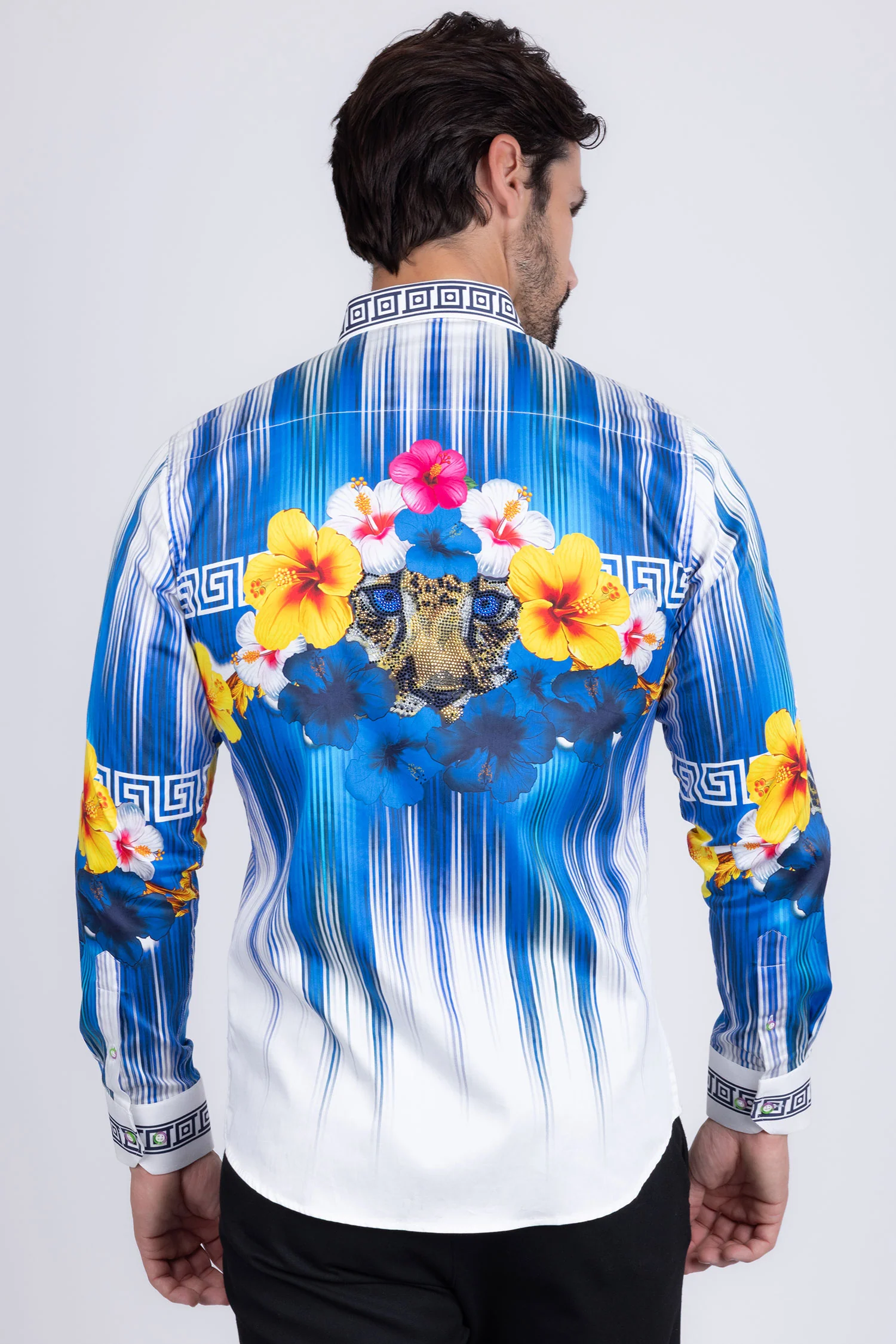 Greca Hibiscus Rhinestone Long Sleeve Shirt - Image 7