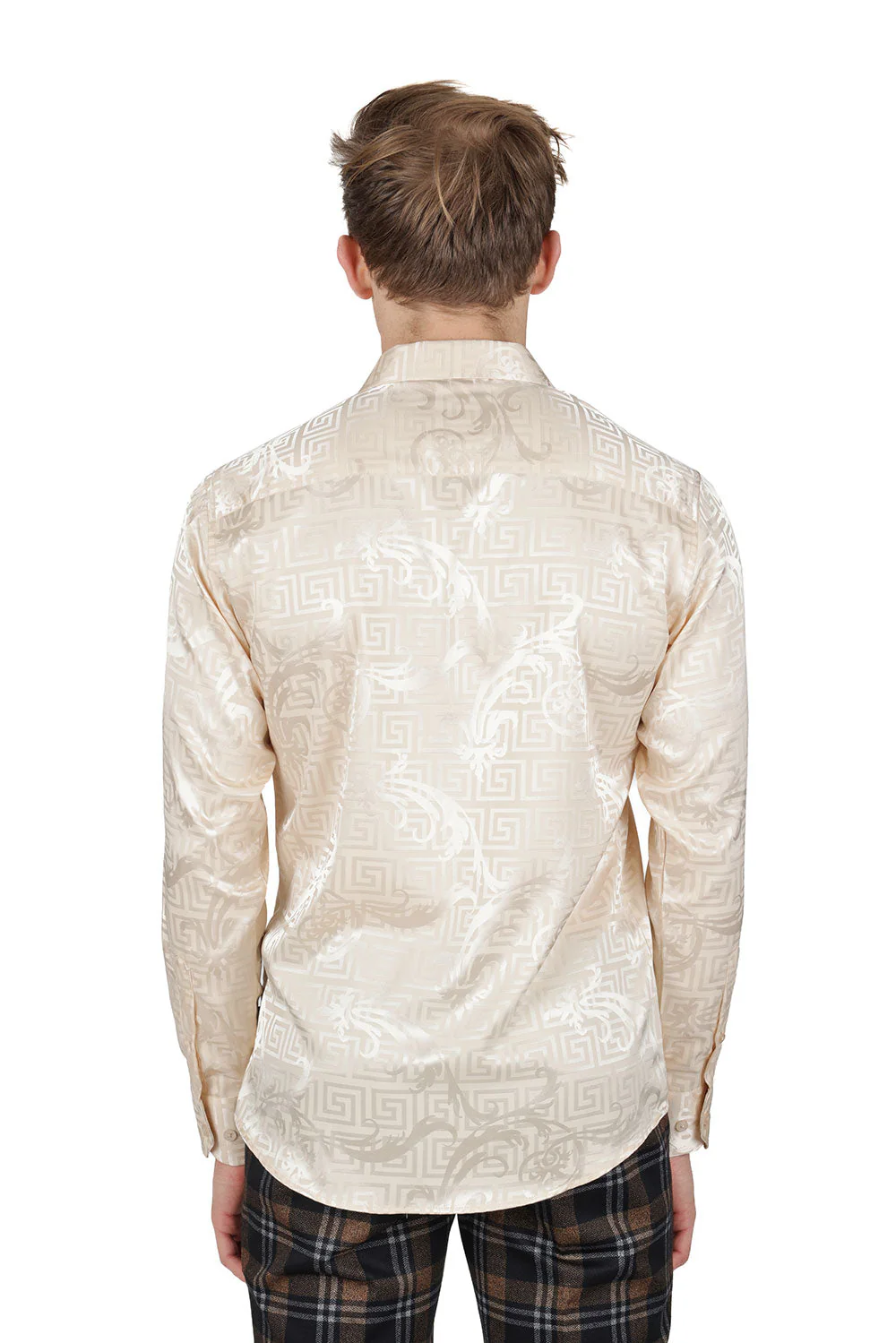 Greek Key Jacquard Long Sleeve Shirt - Image 18