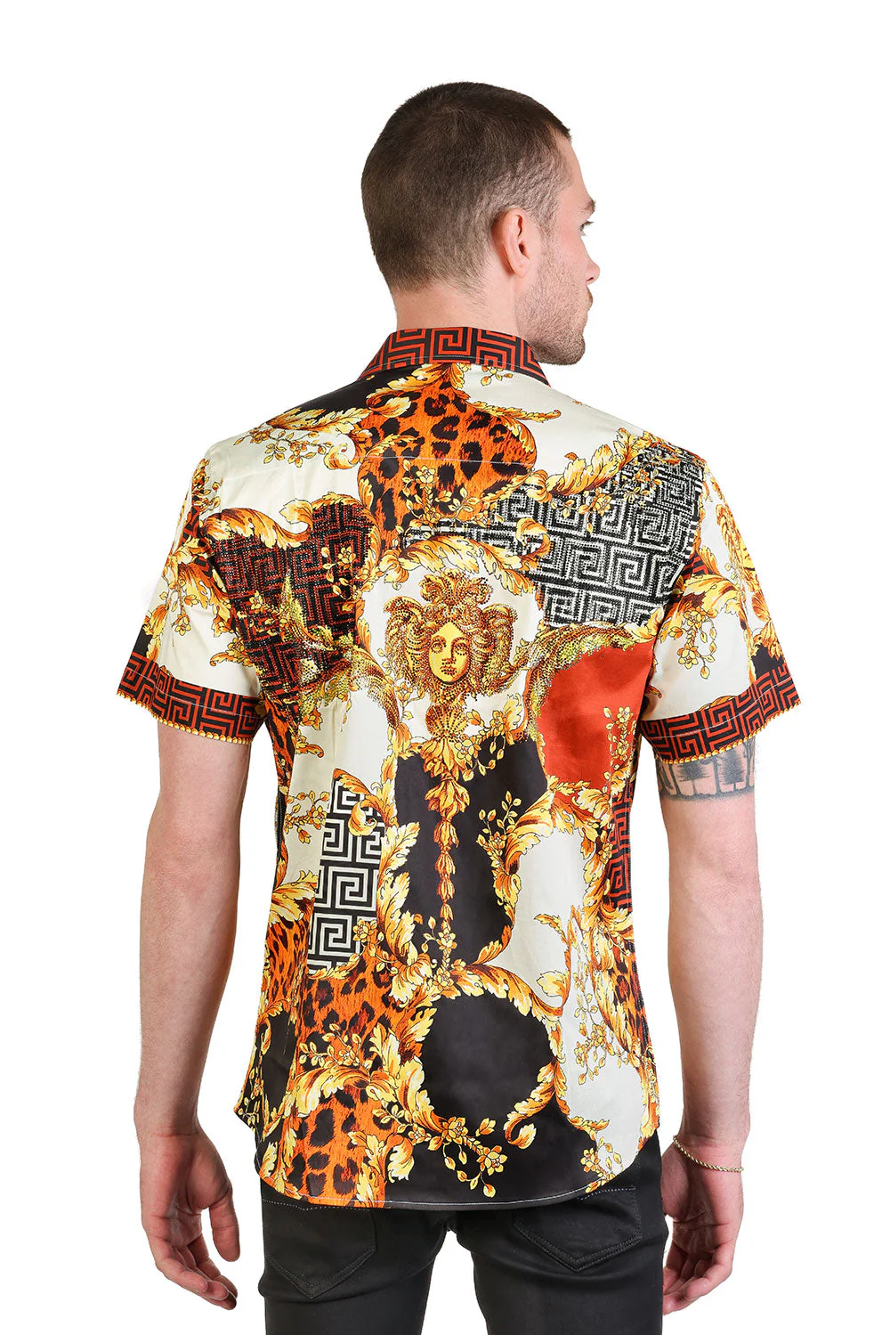 Leopard Baroque Rhinestone Short Sleeve Shirt - Image 13