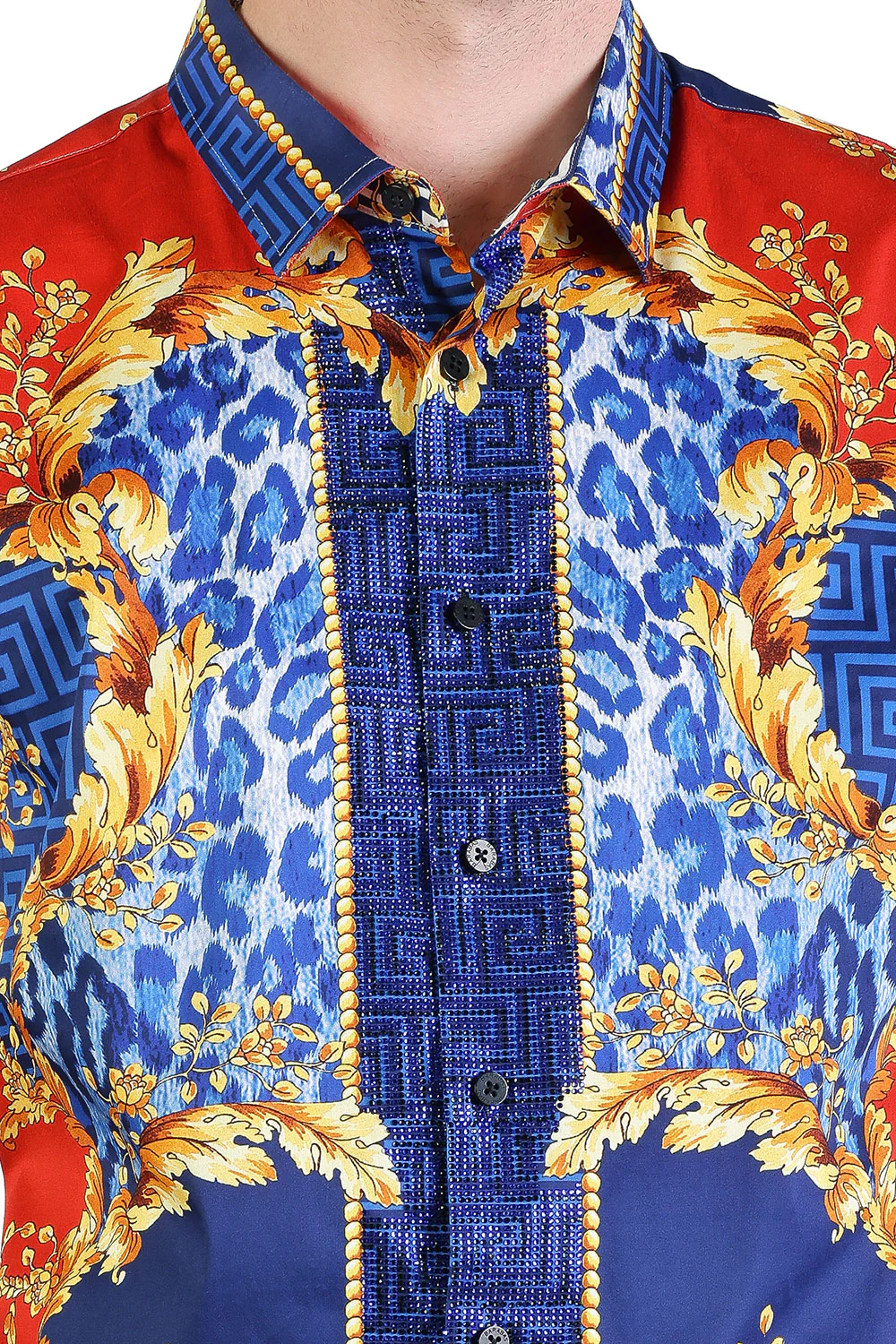 Leopard Baroque Rhinestone Short Sleeve Shirt - Image 9