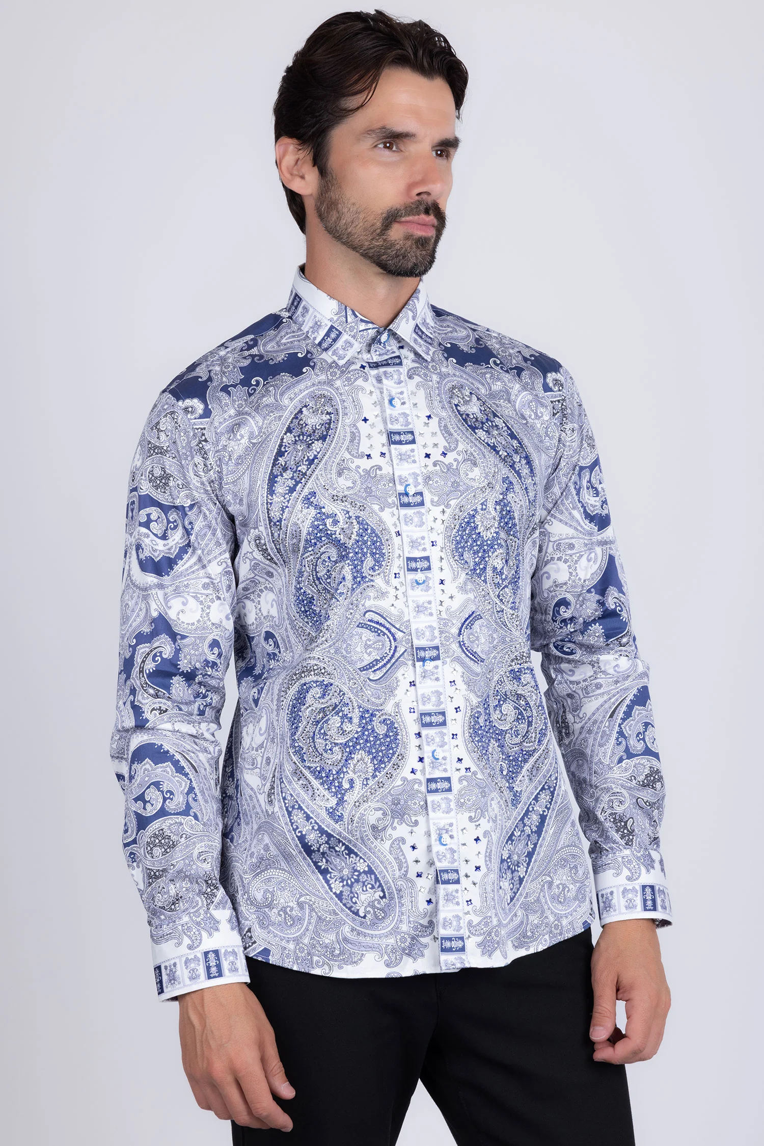 Paisley Rhinestone Long Sleeve Shirt - Image 12