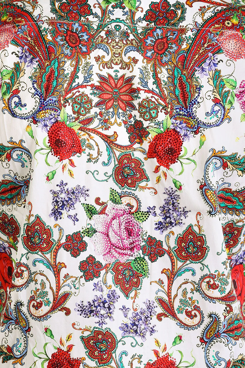 Paisley Garden Rhinestone Short Sleeve Shirt - Image 11