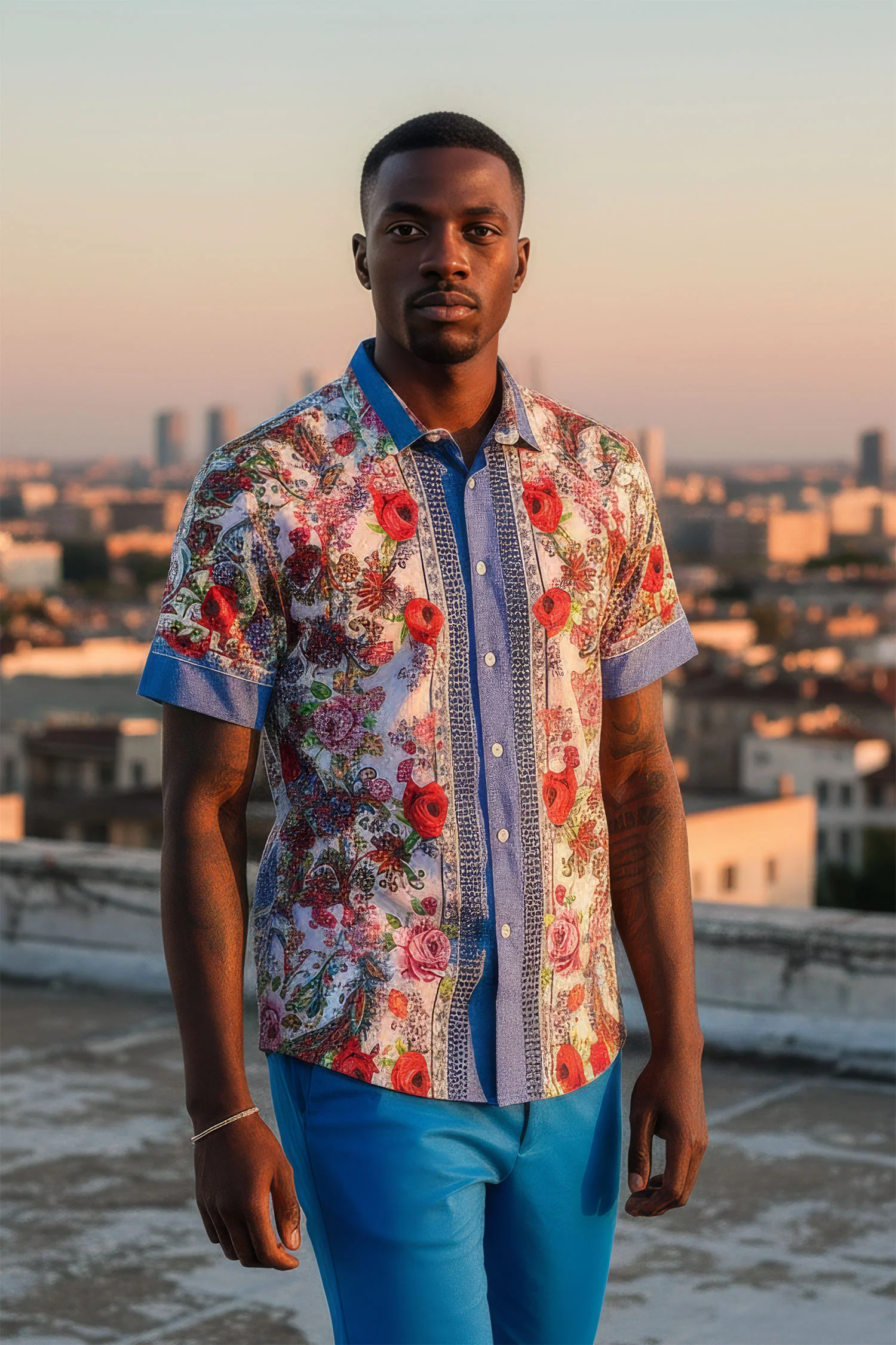Paisley Garden Rhinestone Short Sleeve Shirt - Image 3