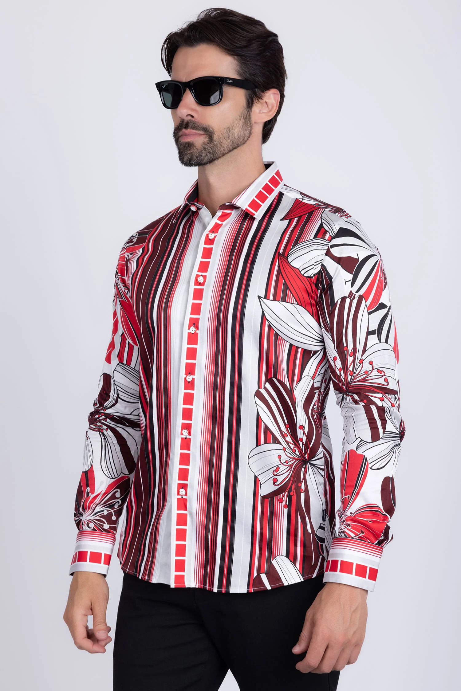 STRIPE FLORAL Long Sleeve Shirt - Image 10