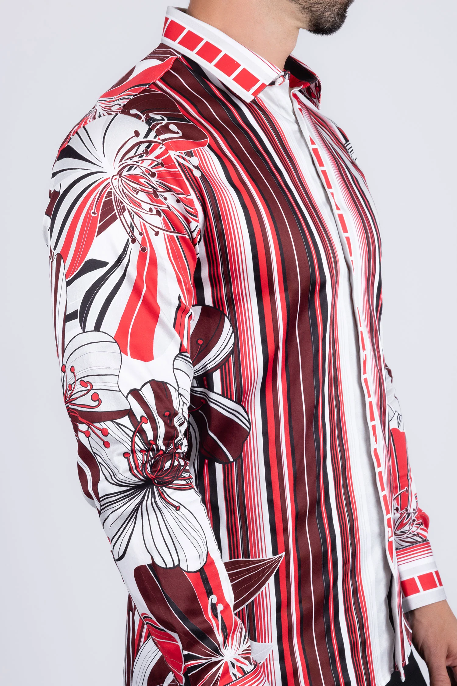 STRIPE FLORAL Long Sleeve Shirt - Image 13