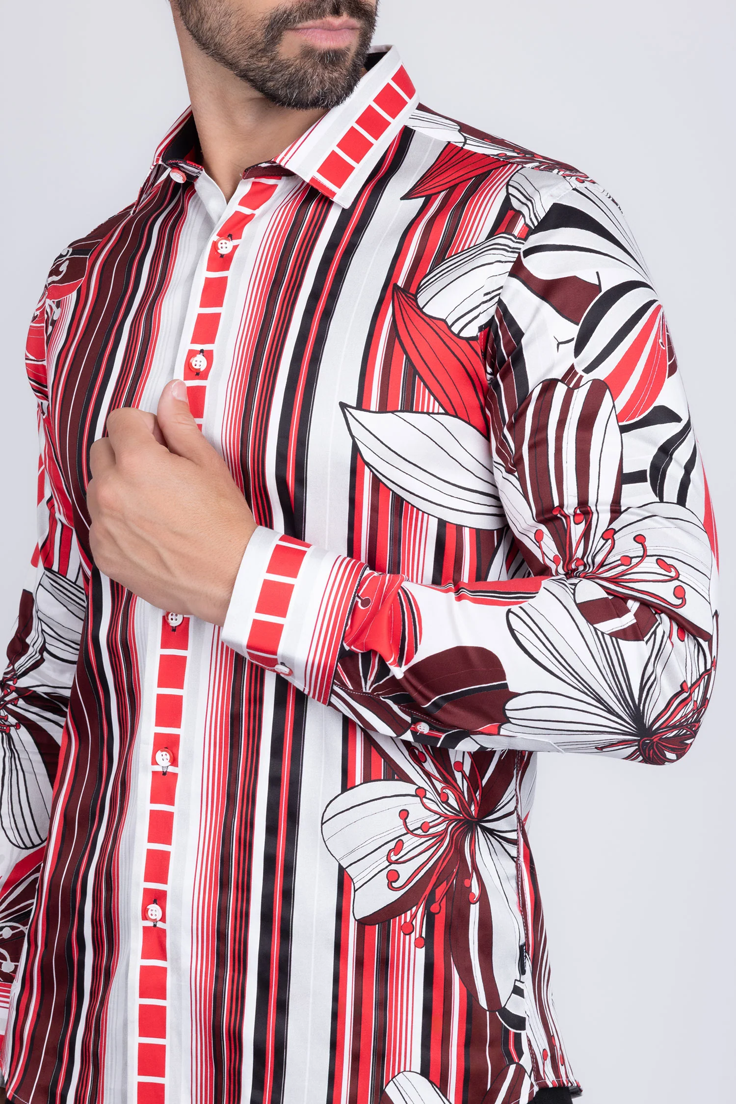 STRIPE FLORAL Long Sleeve Shirt - Image 14