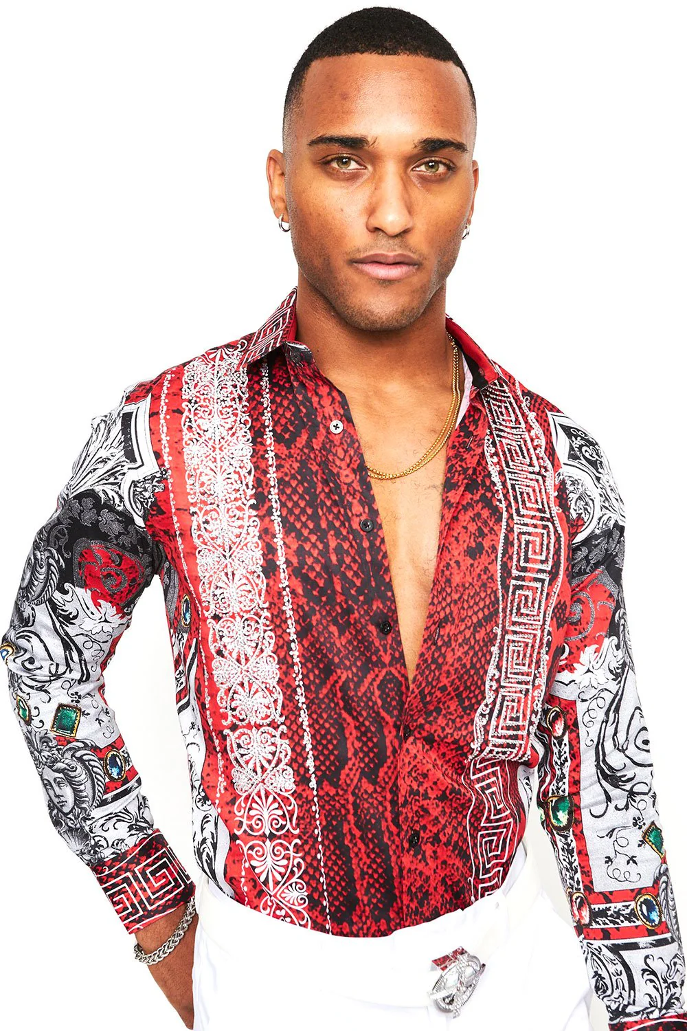 Summer Night Rhinestone Long Sleeve Shirt - Image 14