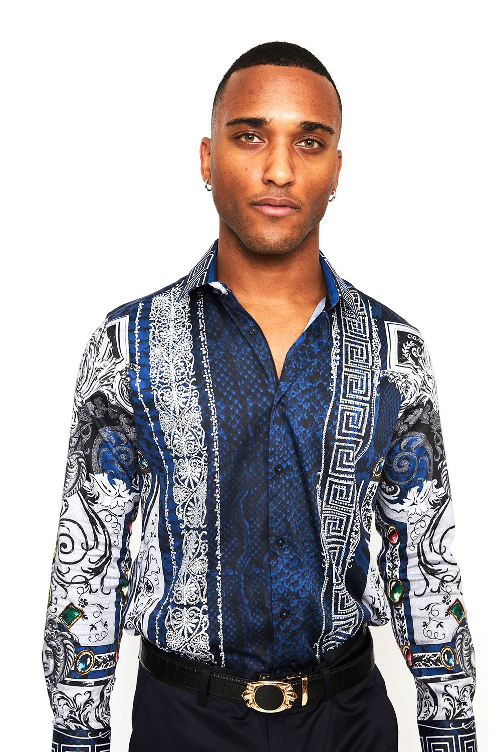 Summer Night Rhinestone Long Sleeve Shirt - Image 3